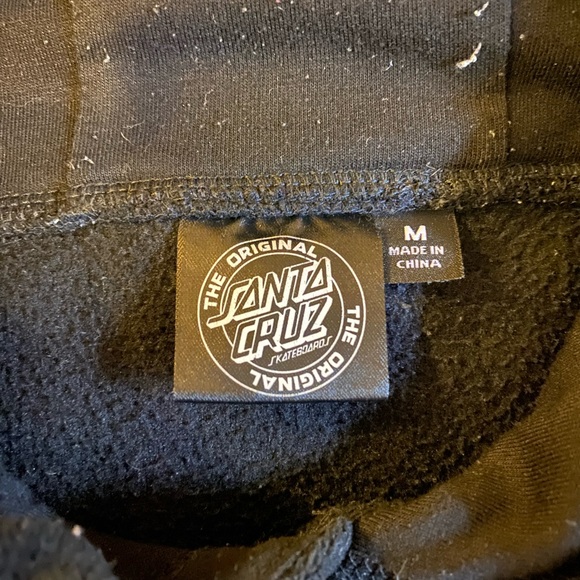 santa cruz stripe black tech fleece hoodie - Picture 4 of 6
